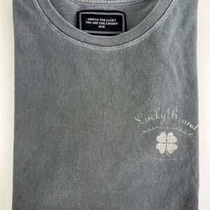 Lucky Brand Charcoal Tee with Clover Design